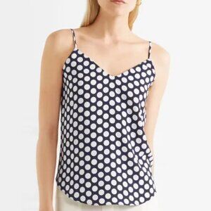 j. crew // navy blue white polka dot cami tank top 0 XS